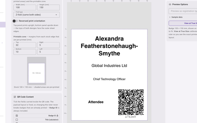 Design any badge. Print it anywhere.